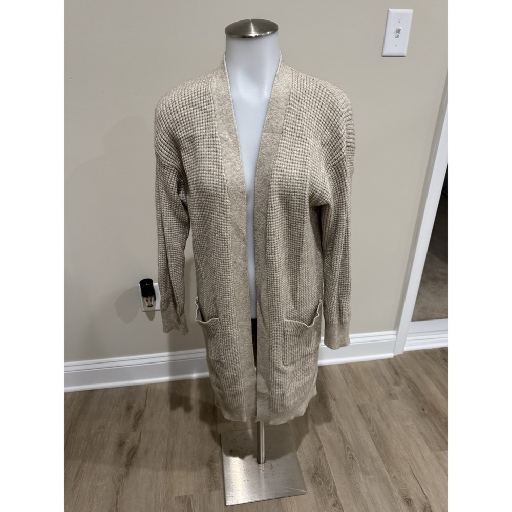 Chunky Knit Cardigan – Size Large Taupe
